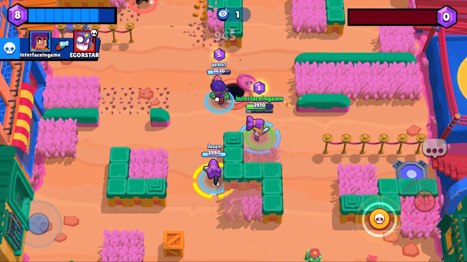 اسکرین‌شات نبرد در بازی Brawl Stars