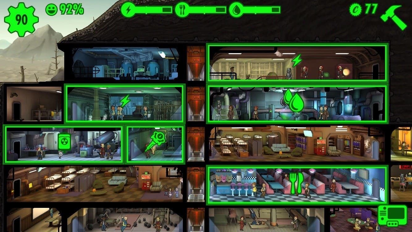 مدیریت پناهگاه زیرزمینی در بازی Fallout Shelter