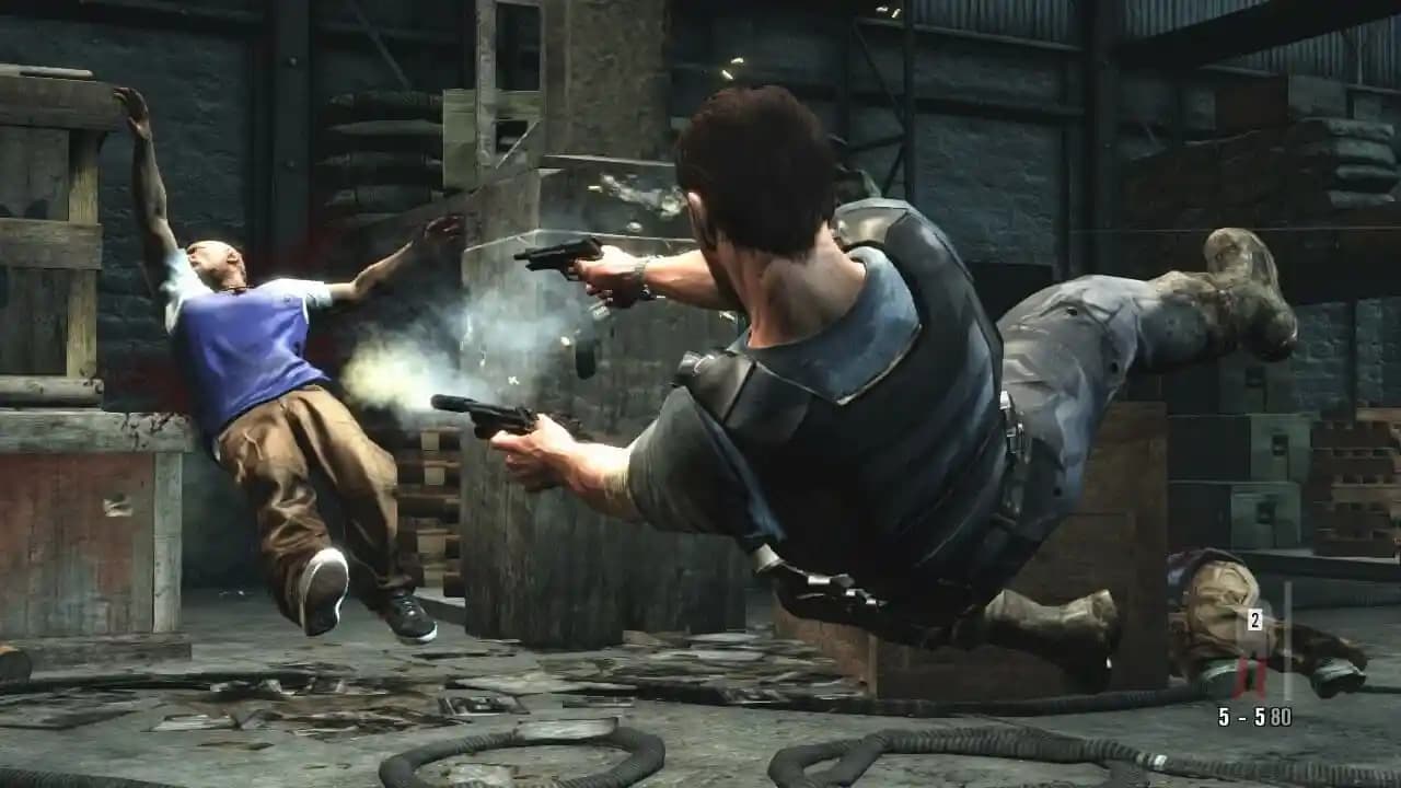 مکس پین در حال استفاده از Bullet Time در یک صحنه اکشن