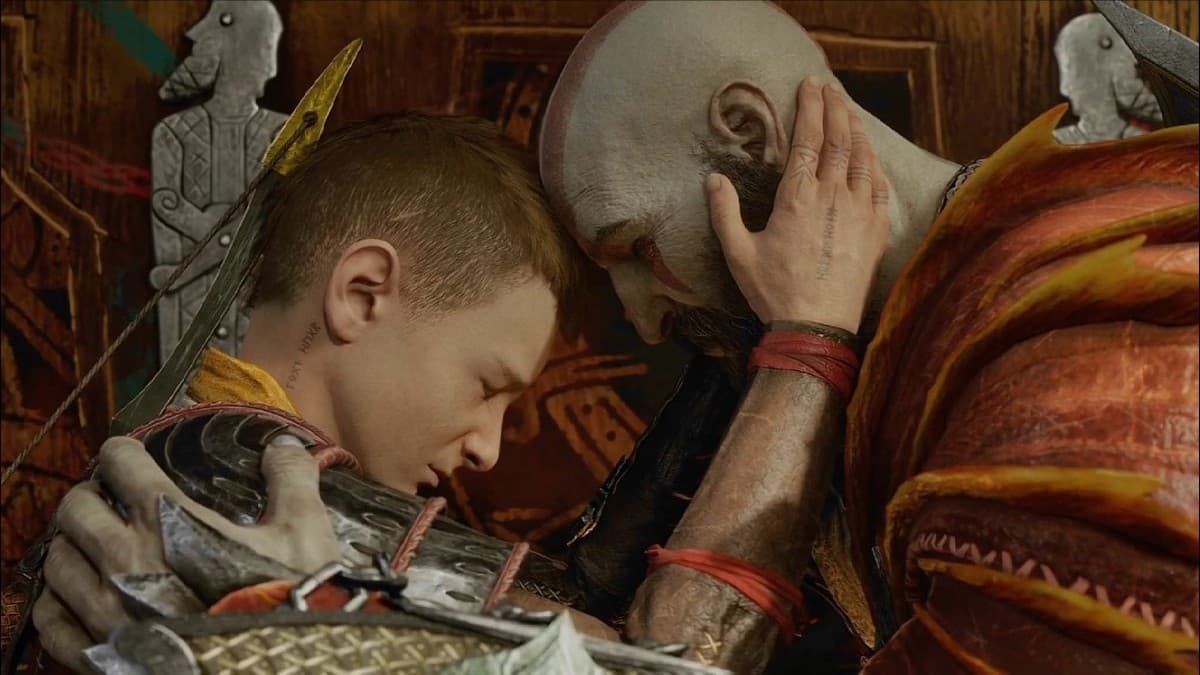 تصویری از آترئوس و کریتوس در God of War که نشان‌دهنده همکاری هوشمندانه میان شخصیت‌های همراه است