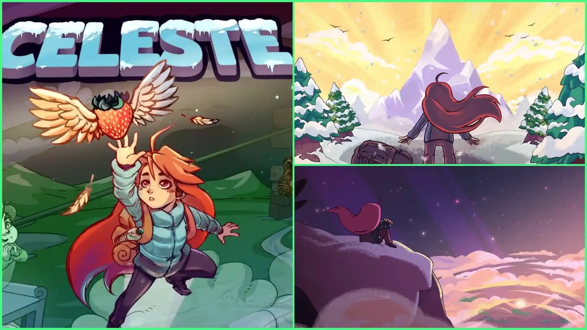 مدلاین در حال صعود از کوه در بازی Celeste