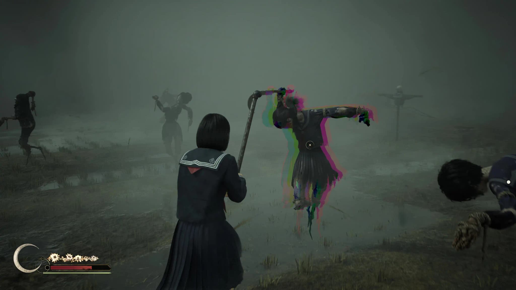 هیناکو  میله به دست در حال مبارزه با دشمن