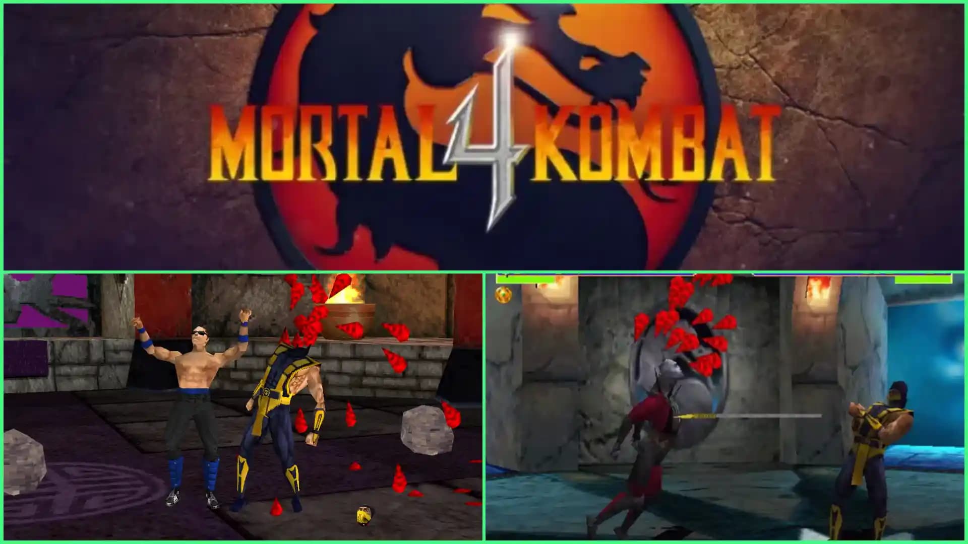 اسکرین شات از صحنه مبارزه در بازی Mortal Kombat 4