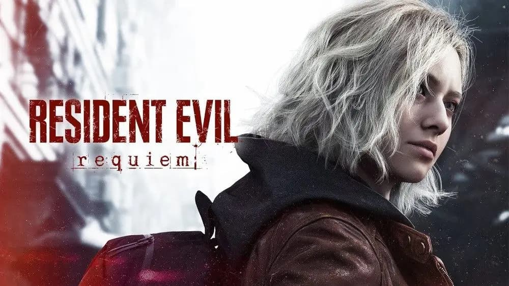 Resident Evil Revenant Shadows گریس اشکرفت با موی بلوند و ژاکت چرم در کنار نسخه رزیدنت اویل 9