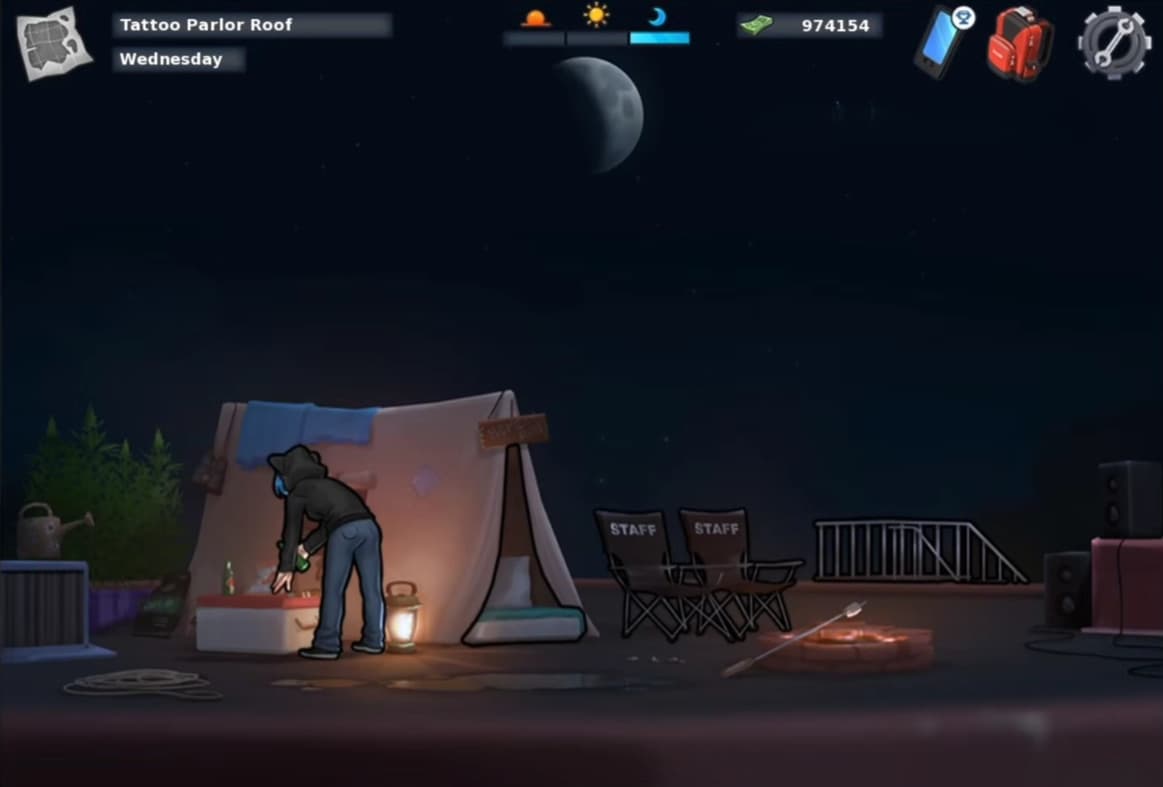 ایو کنار چادر روی پشت‌بام در بازی سامرتایم ساگ