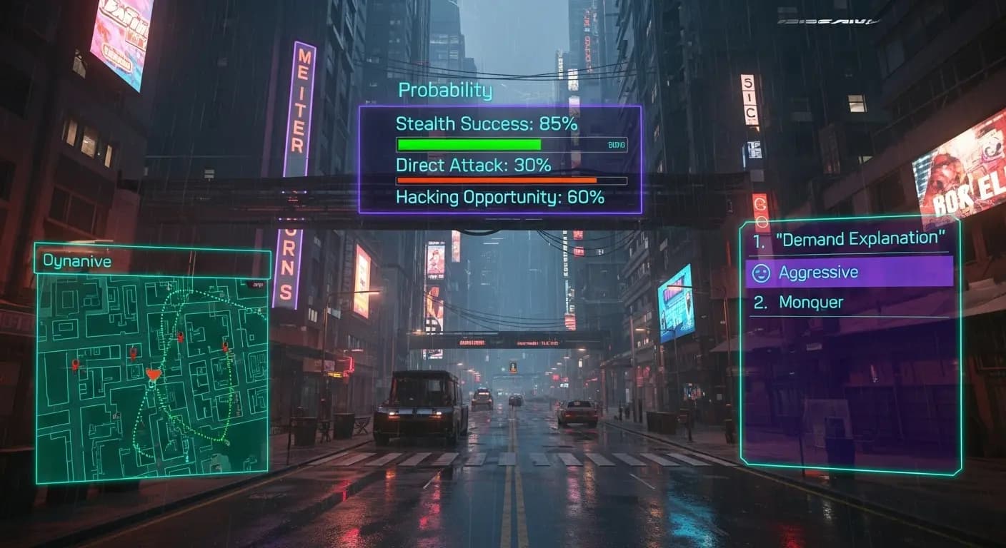 نمایی از رابط کاربری آینده‌نگرانه در یک بازی ویدیویی