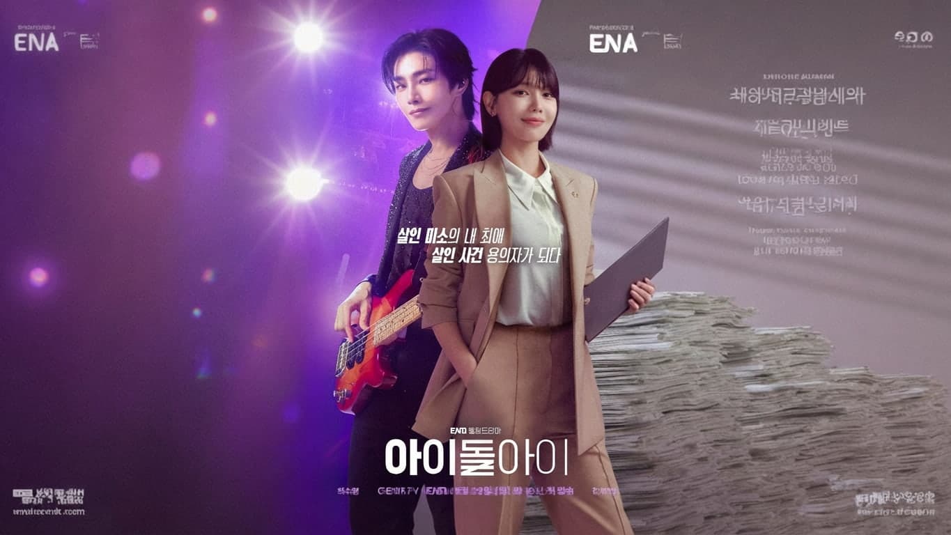 پوستر سریال کره ای IDOL I با تم آیدلی و فضای دادگاهی