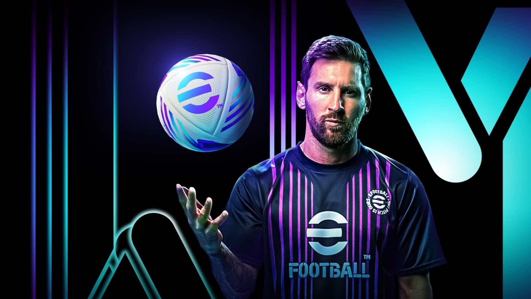 لیونل مسی در پوستر بازی ای فوتبال