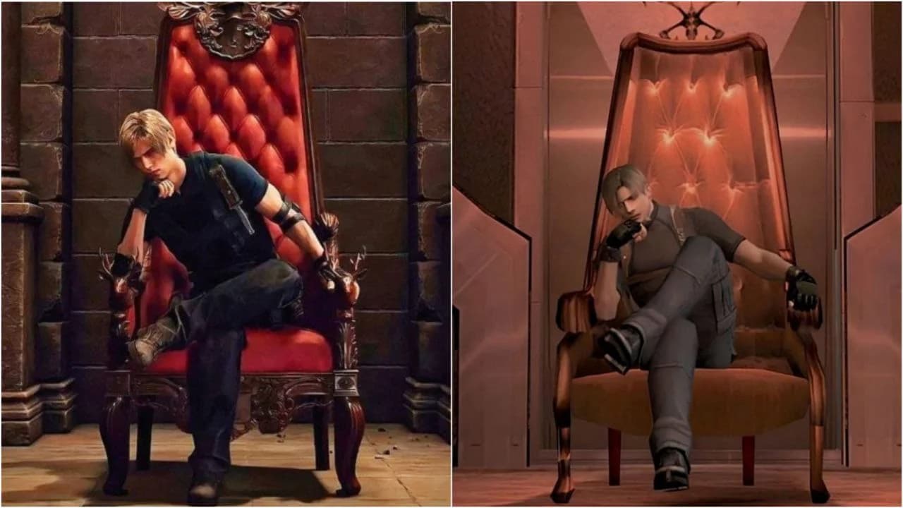 لئون در دو نسخه، روی صندلی شام آخر نشسته