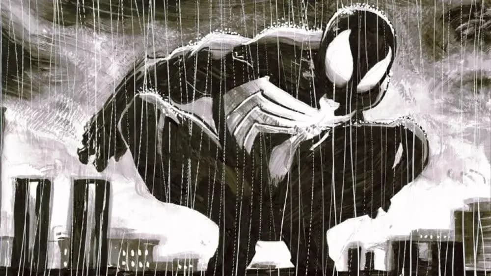 تصویر مفهومی از پیتر پارکر با لباس مشکی (Symbiote Suit) 