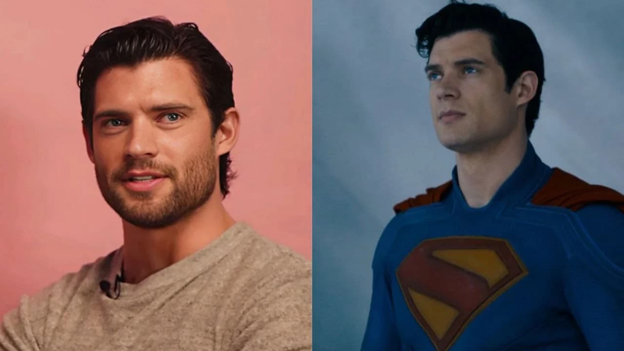 تصویر دیوید کورنسوت در نقش کلارک کنت / سوپرمن در فیلم Superman 2025