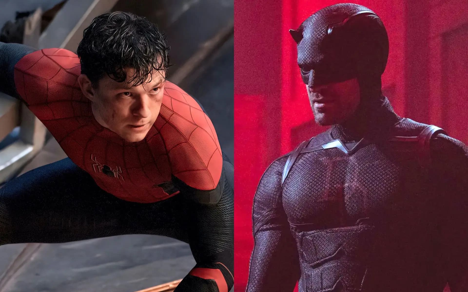 تصویری از تام هالند در لباس اسپایدرمن و مت مرداک در لباس دردویل