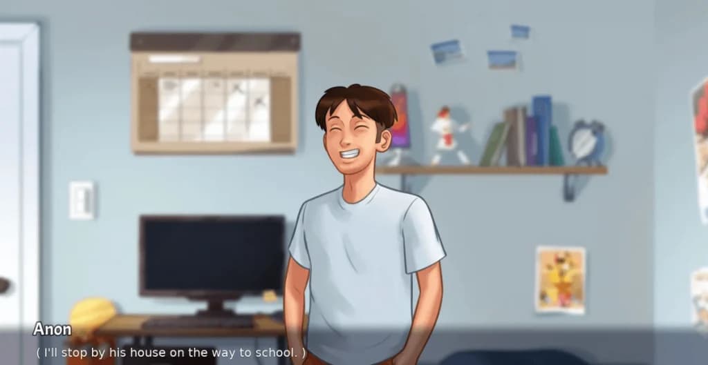 شخصیت اصلی بازی در حال خندیدن