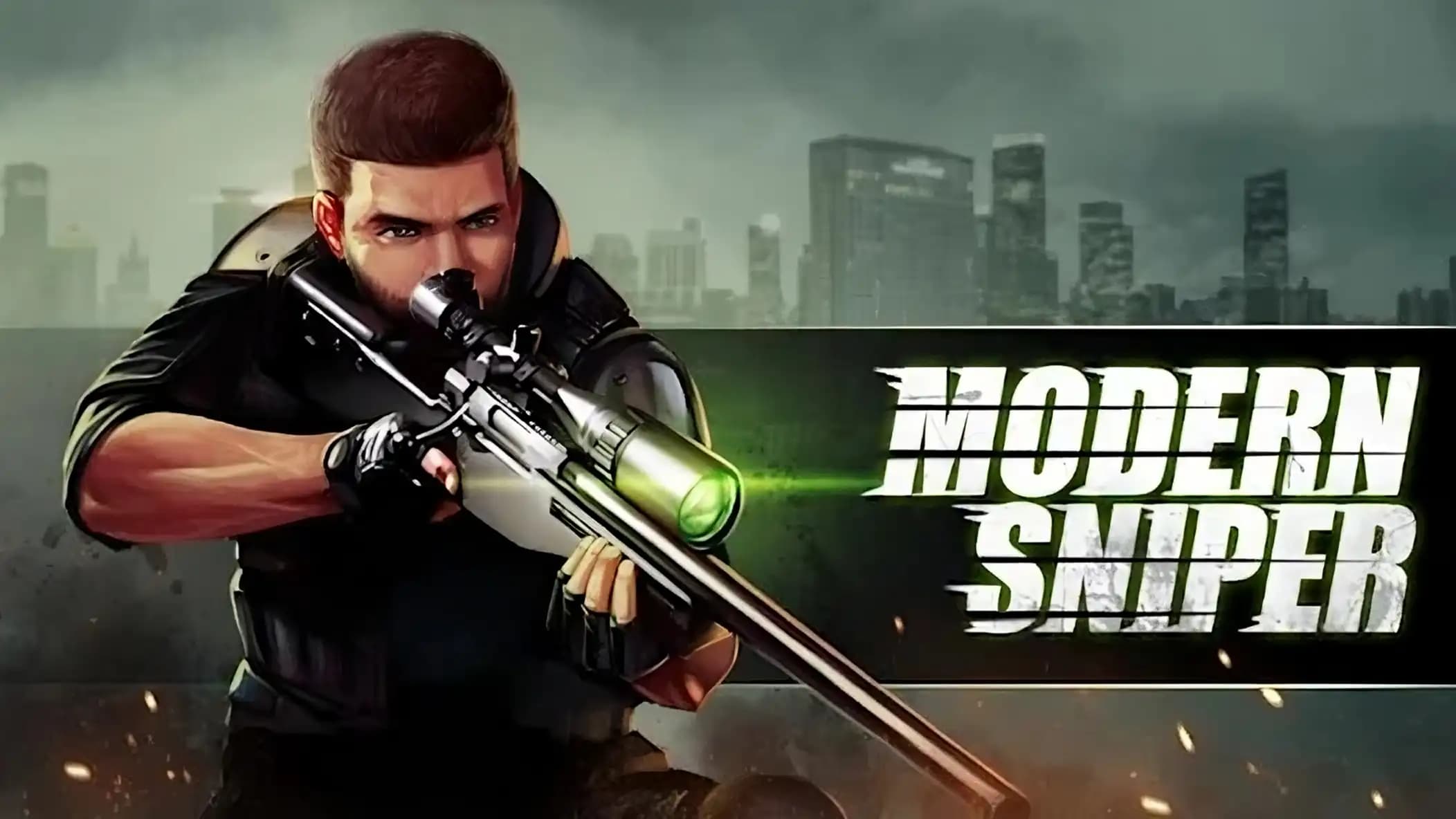 بازی Modern Sniper با صحنه‌ای از هدف‌گیری با اسلحه در محیط شهری