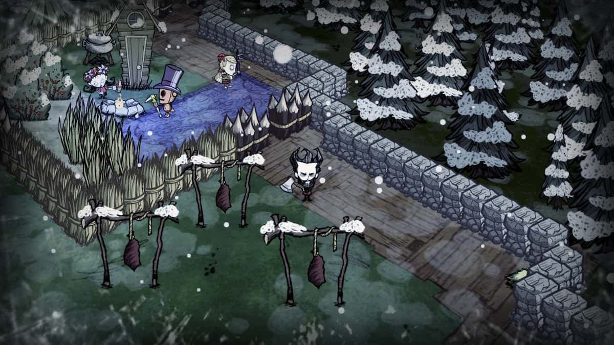 بازیکنان در حال همکاری در بازی بقا و کم حجم Don't Starve Together برای PS4