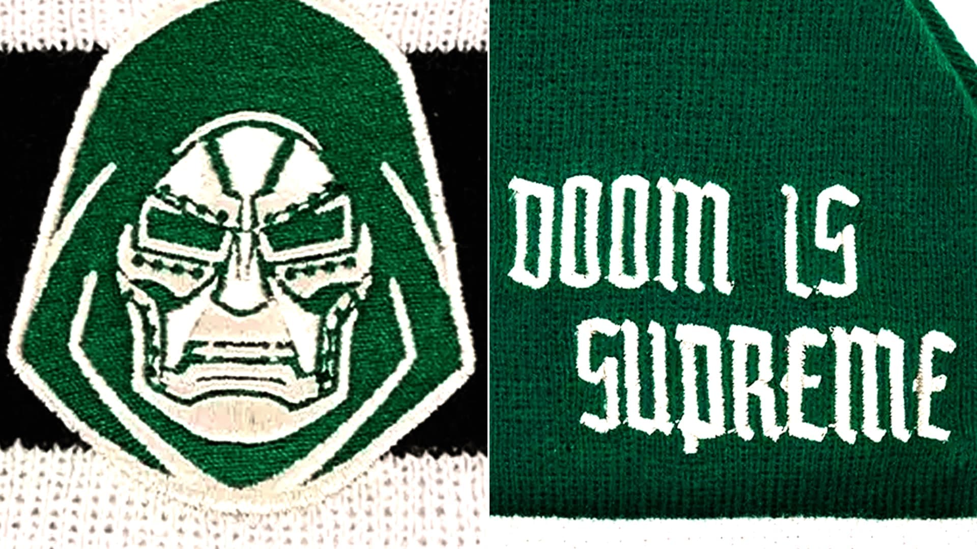 کلاه بیسبال و یه کلاه بافتنی با طرح دکتر دووم با شعار Doom Is Supreme