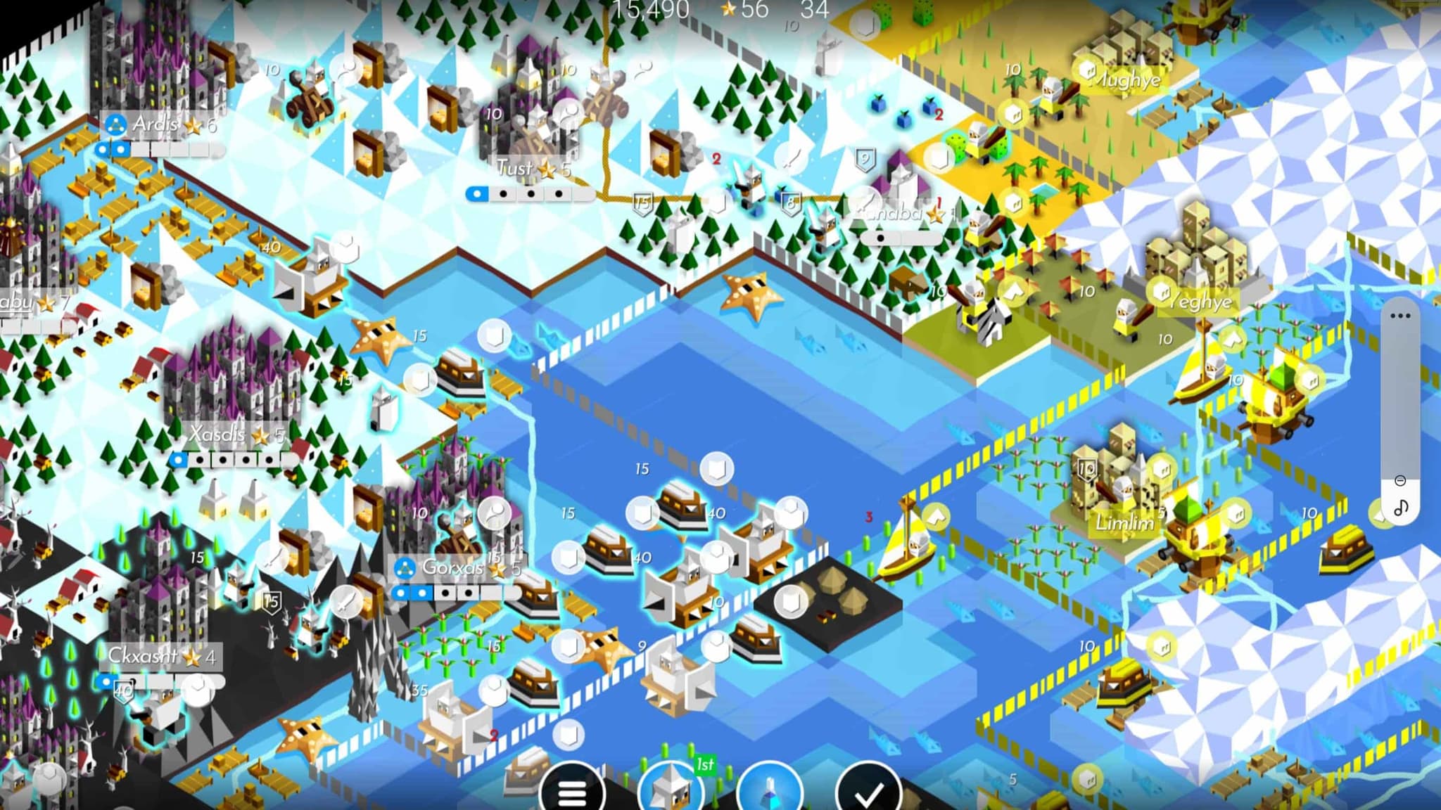 نقشه استراتژیک و قلمروها در بازی The Battle of Polytopia