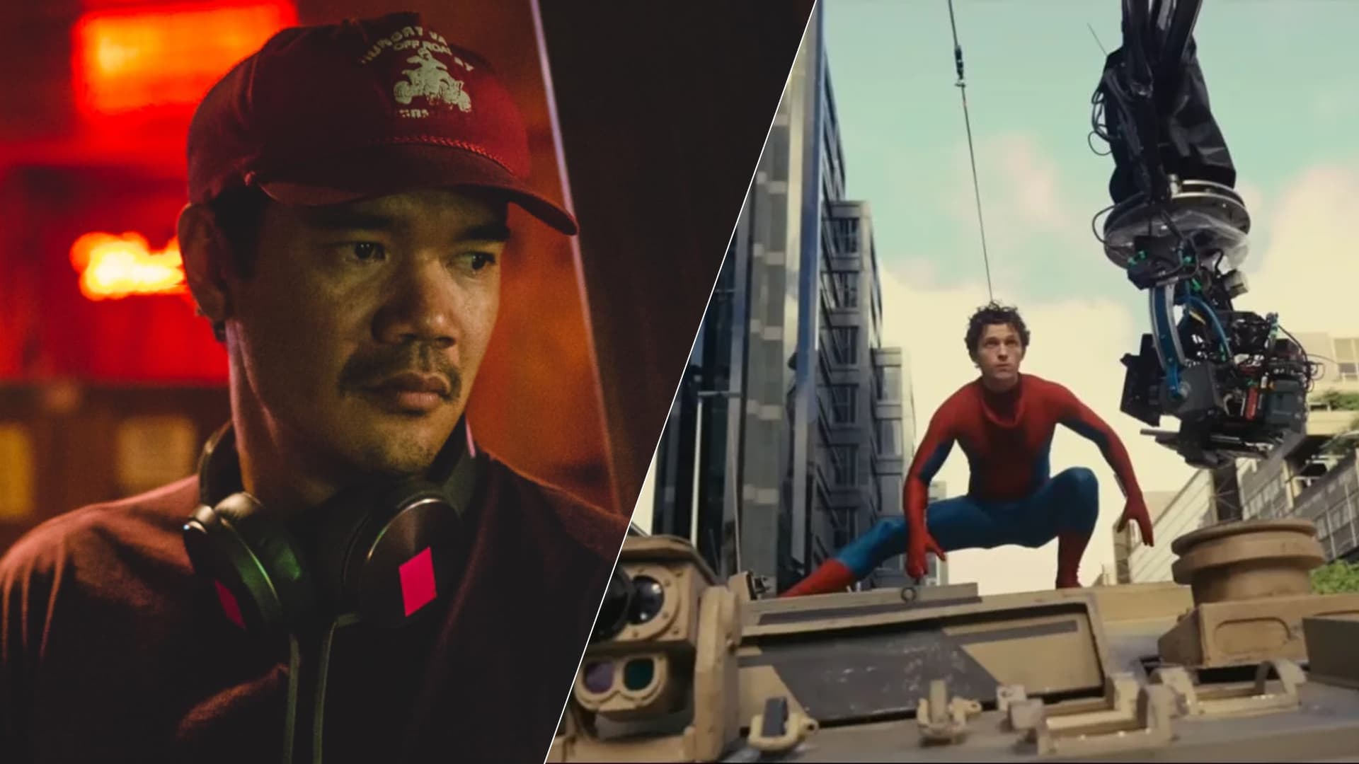 دستین دنیل کرتون و تام هالند در پشت صحنه فیلم Spider-Man Brand New Day