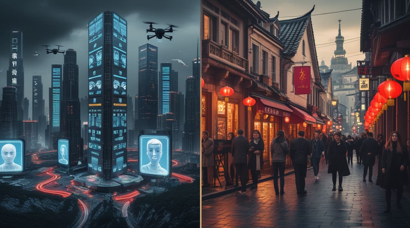 مقایسه نگرش فرهنگی به هوش مصنوعی در کشورهایی مانند چین و اروپا، از نظارت اجتماعی تا قوانین حریم خصوصی