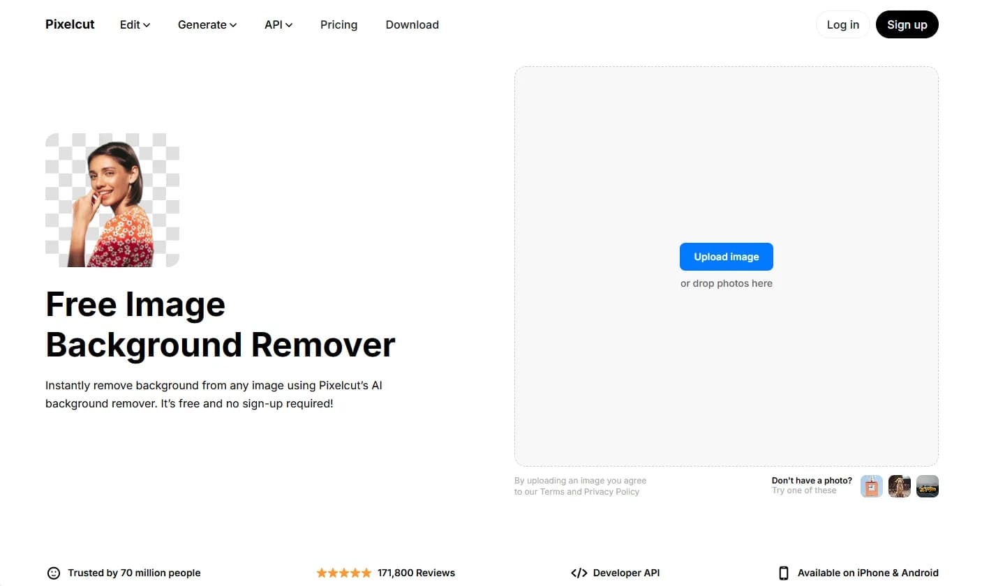 محیط ابزار Pixelcut