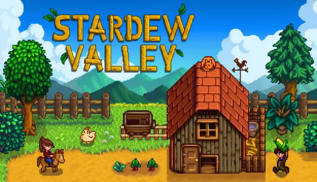نمایی از یک مزرعه زیبا و سرسبز در بازی Stardew Valley
