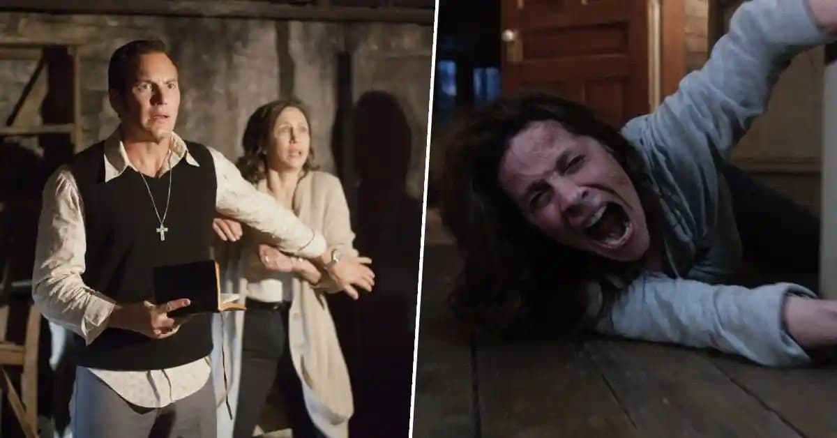 تصویری از تلاش قربانی برای رهایی ازروح حبیث در فیلم کانجورینگ1