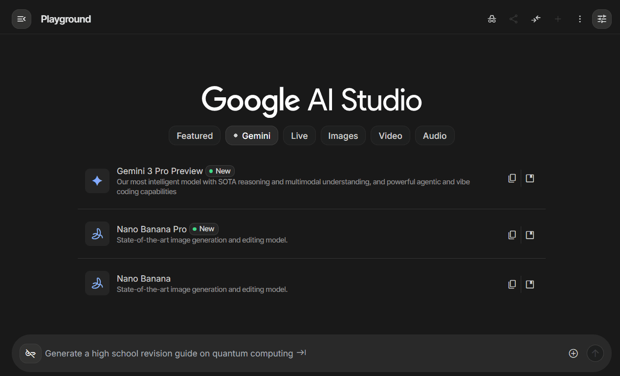 جمینای گوگل ای آی استودیو