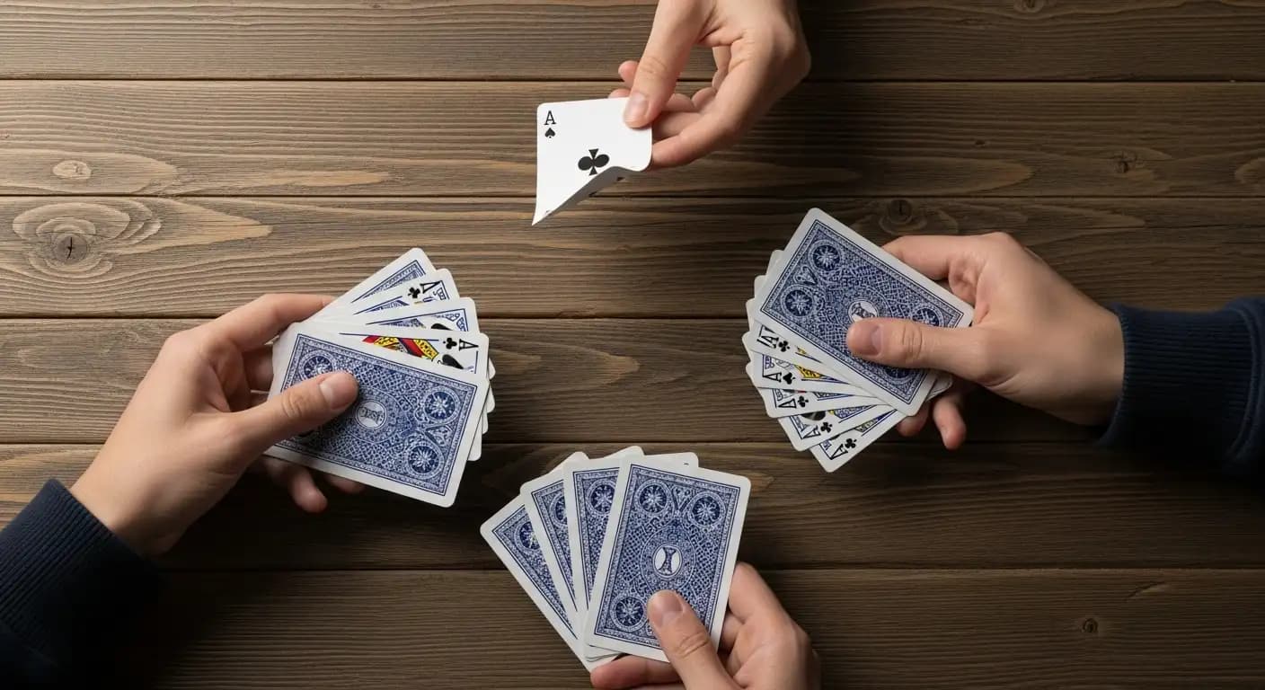 مرحله تعیین حاکم در شروع بازی حکم چهار نفره با نشان دادن آس پیک