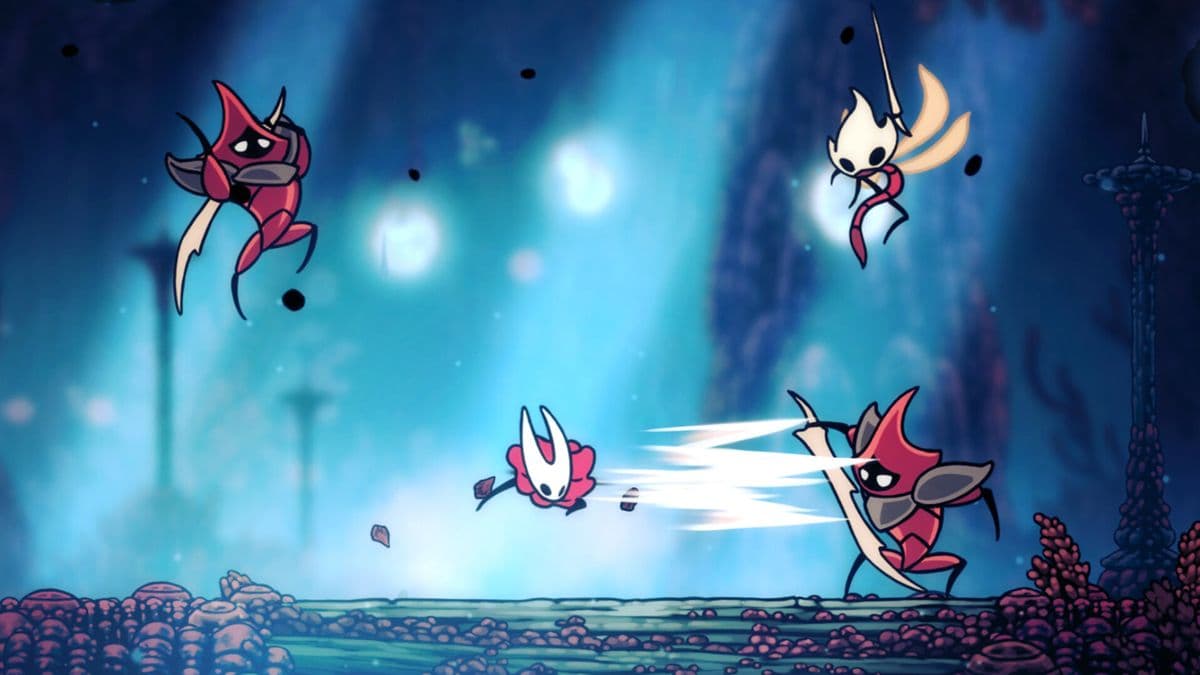 صحنهای از گیمپلی و مبارزات سریع بازی Hollow Knight: Silksong