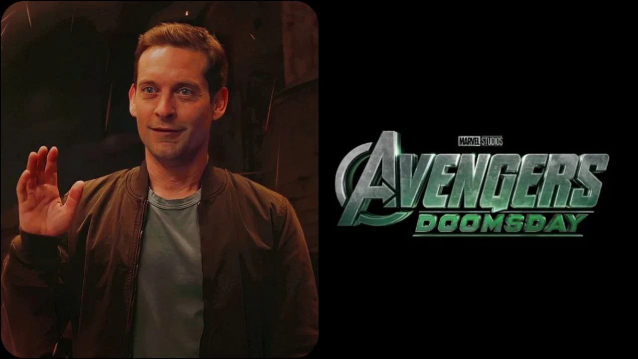 پیتر پارکر و لوگو فیلم avengers doomsday