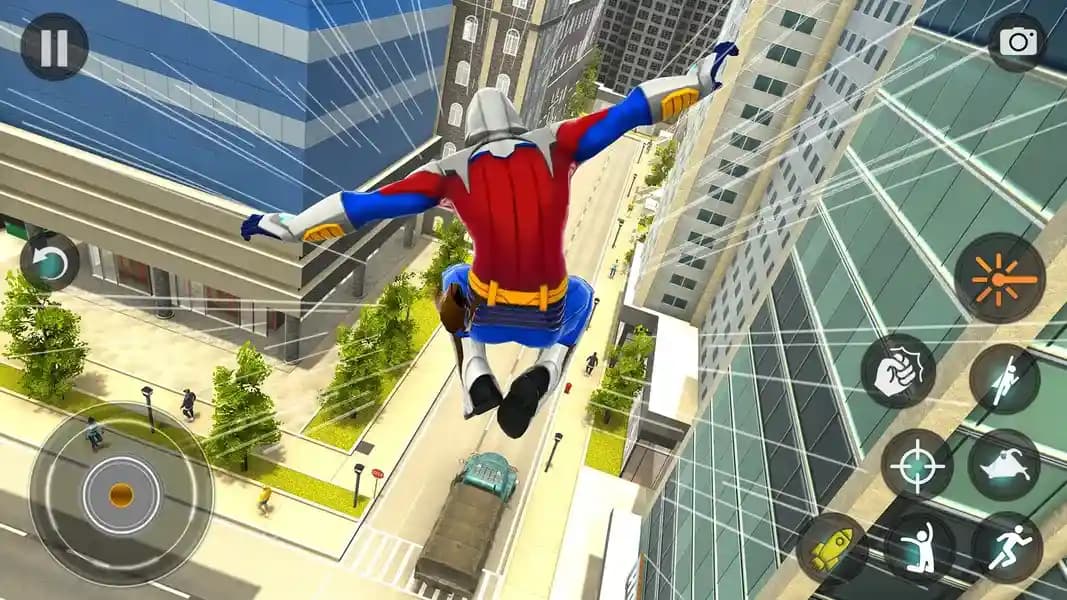 تاب خوردن در شهر بازی Rope Hero Vice Town